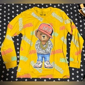 Hustle OG kids yellow “drip” graffiti like long sleeve shirt! Size m/l